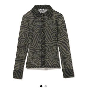 Inamorata Wilcox Button Up in Olive Zebra